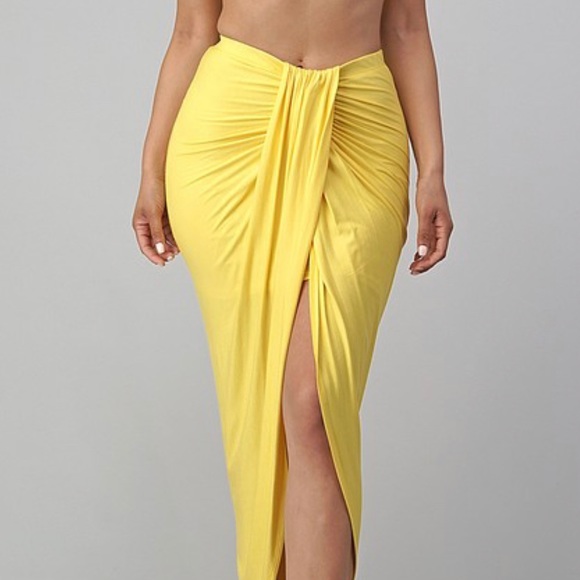 spandex cropped top and ruched midi skirt 2pcs set - Picture 8 of 8